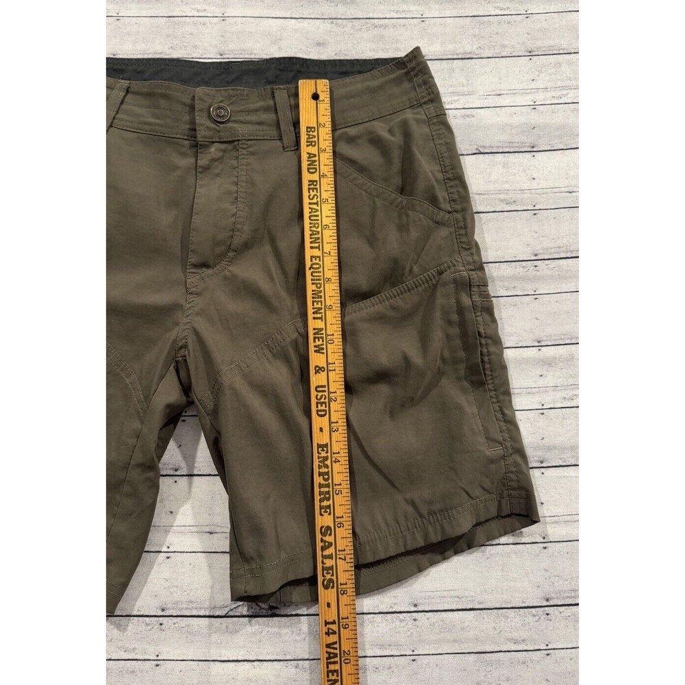 KUHL Mens Renegade Shorts Sz 32 Olive Green Hiking Zip Pockets Stretch Outdoor - Picture 10 of 16